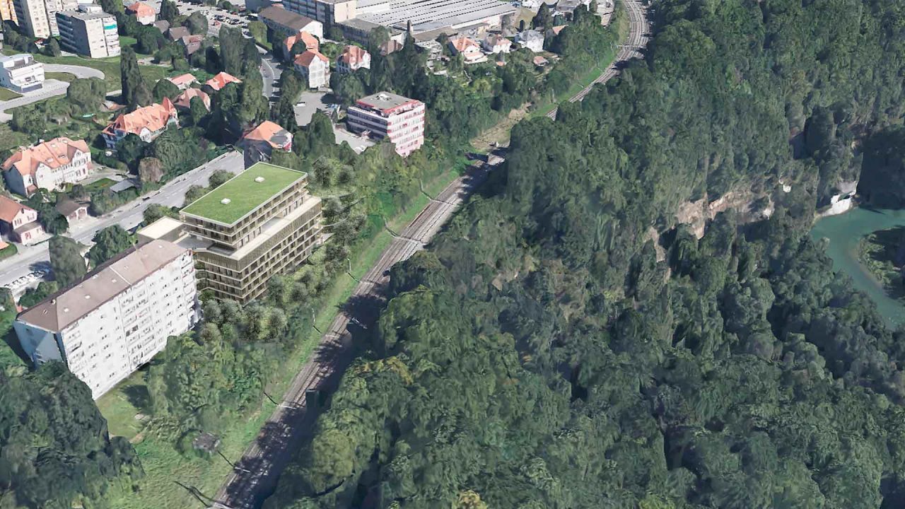 Edificio-Residencial-en-Villar-sur-Glane-Suiza---Vista-aerea