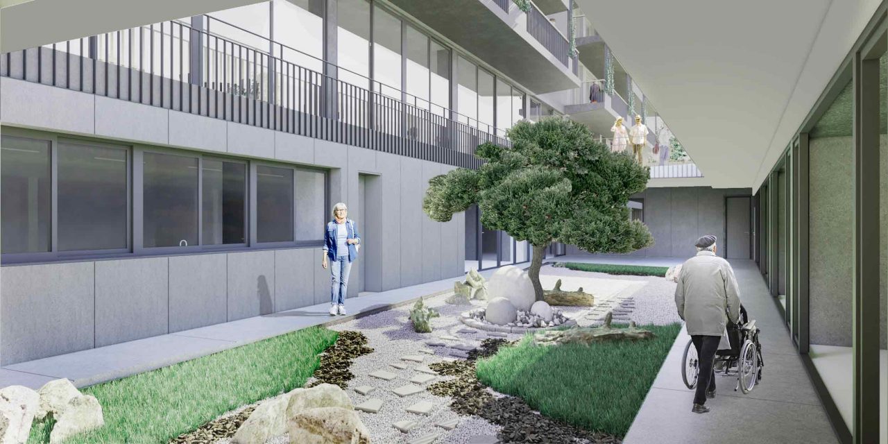 Residencia-para-mayores---Preverenges-Suiza---Patio-interior